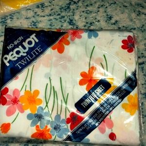 Twin Flat sheet vintage New in package Pequot Poppins print htf